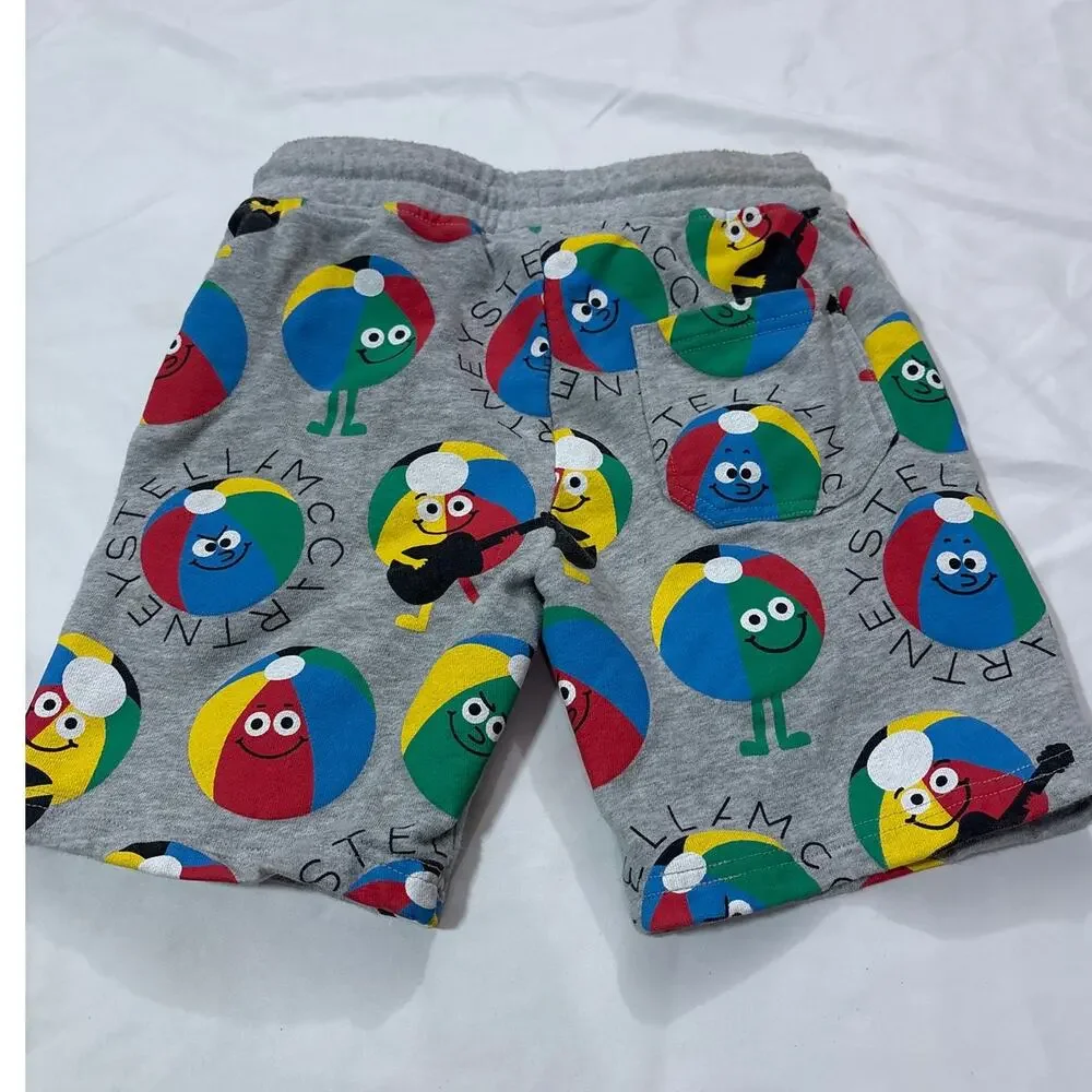 Stella McCartney Kids Boys 8 Beachball Print Sweat Short Jersey Shorts Summer